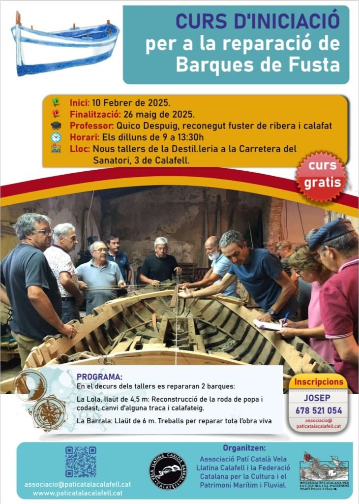Curs d'iniciació per a la reparació de barques de fusta 3 Curs d'iniciació per a la reparació de barques de fusta